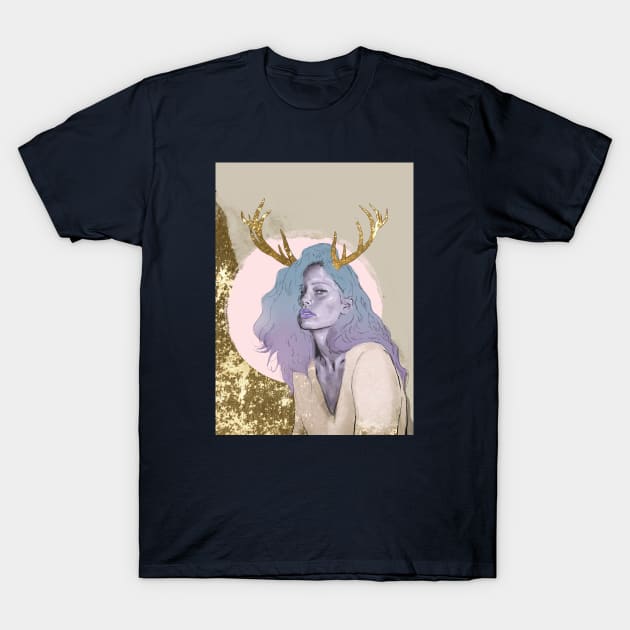 Gold Horns T-Shirt by GingeraleArthaus